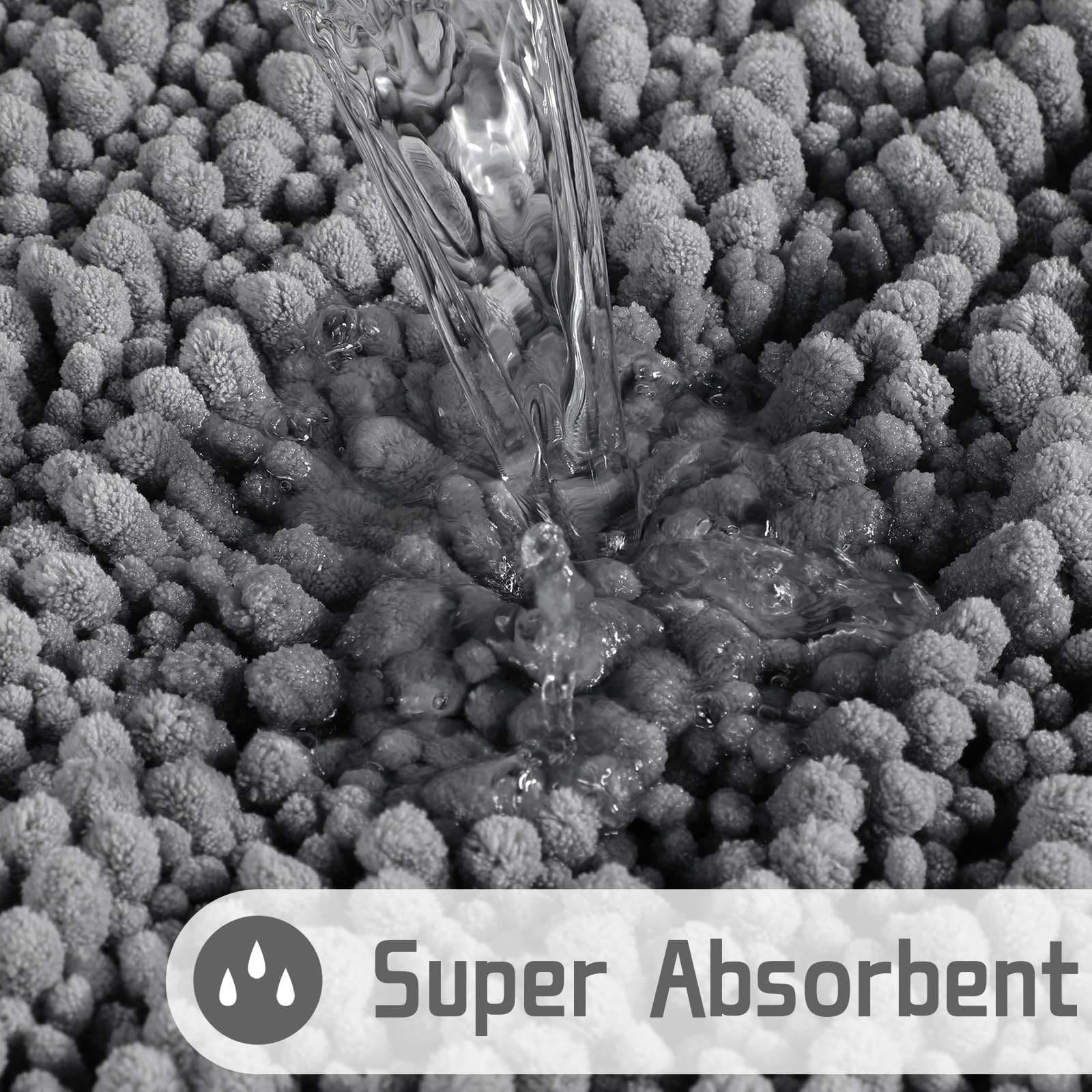 Yimobra Original Luxury Chenille Bathroom Runner Rugs  70 x 24 Inches  Soft  Long Large Bath Mats  Super Absorbent  Non-Slip  Machine Washable  Carpets for Home  Nursery  Bed and Living Room  Gray